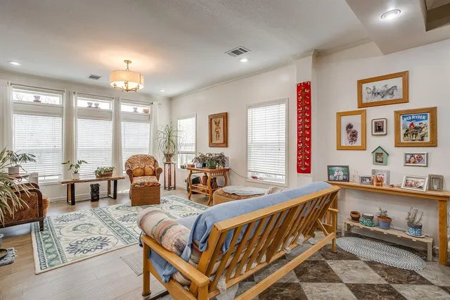a living room with furniture