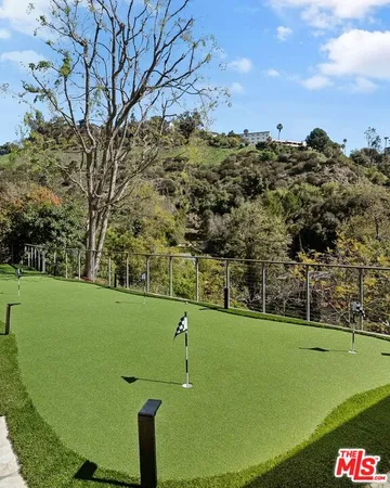 a view of a golf course with a park