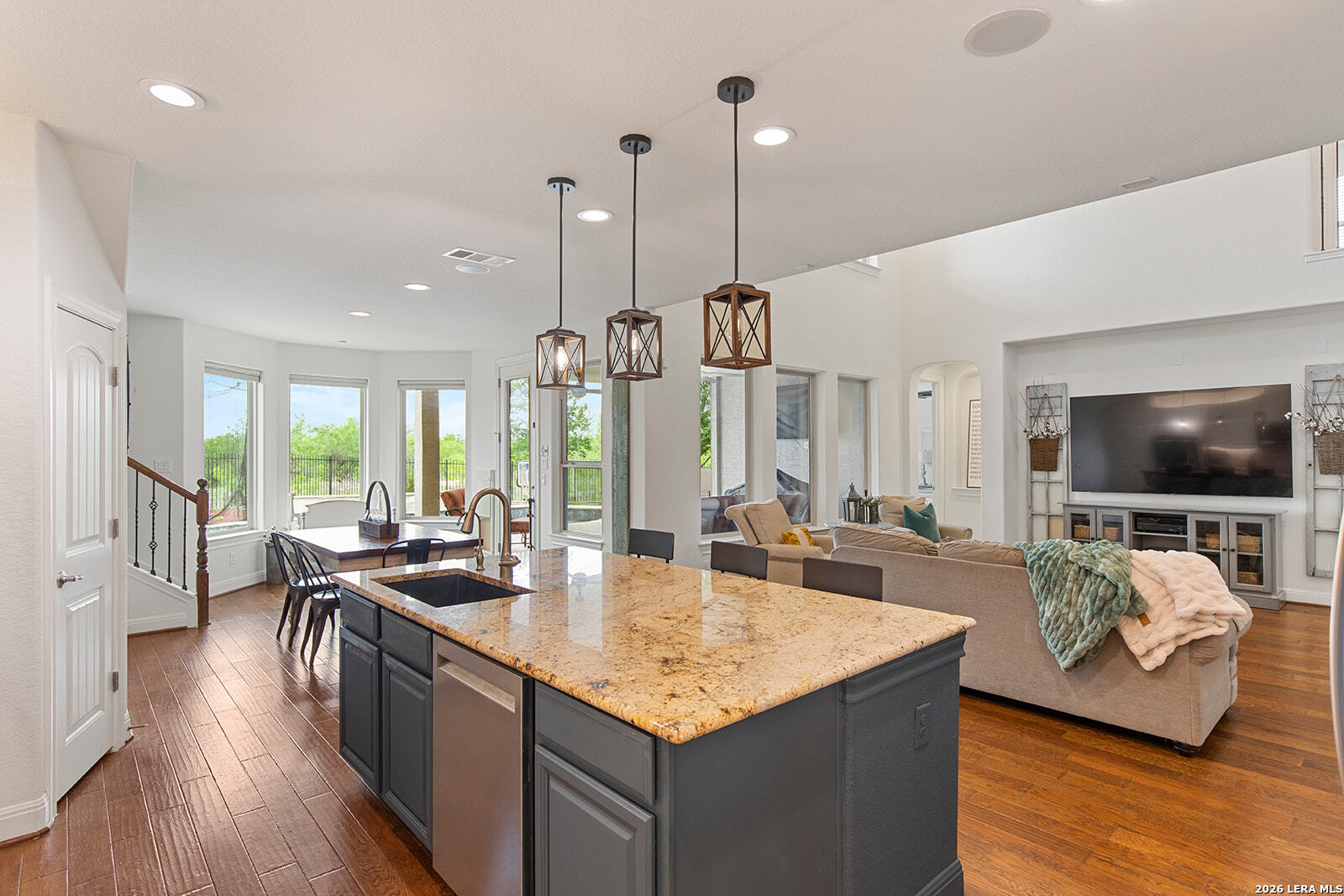 8039 Cibolo Valley Fair Oaks Ranch, TX 78015 - Photo 11 of 63 a view of living room with furniture and flat screen tv