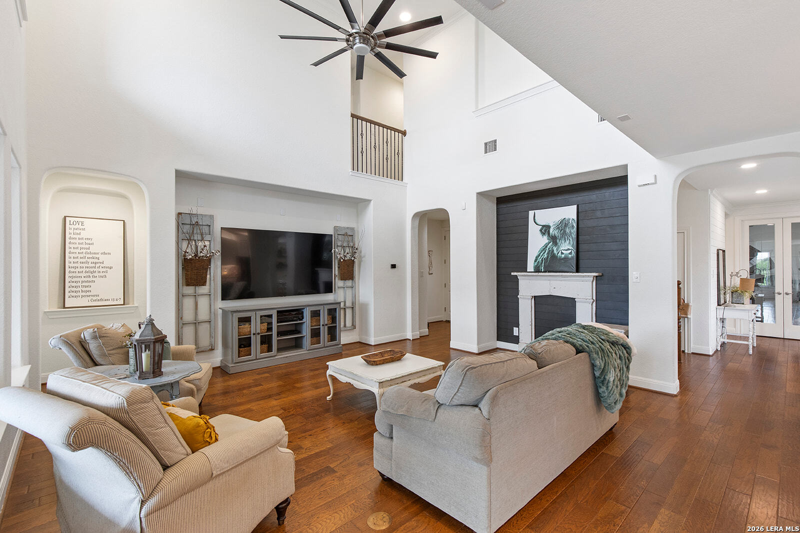 8039 Cibolo Valley Fair Oaks Ranch, TX 78015 - Photo 17 of 63 a living room with furniture and a flat screen tv