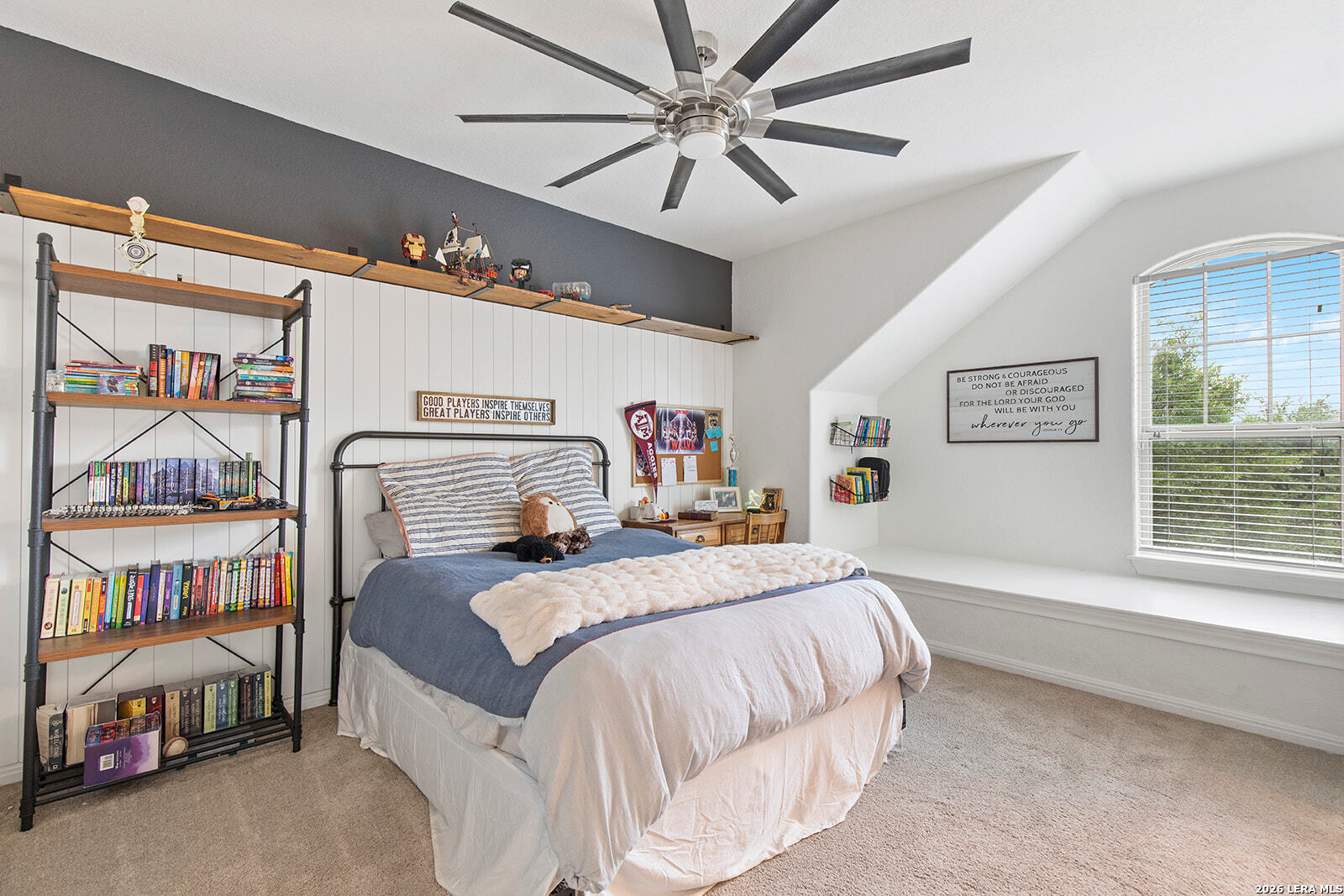 8039 Cibolo Valley Fair Oaks Ranch, TX 78015 - Photo 37 of 63 a bedroom with a bed and a large window