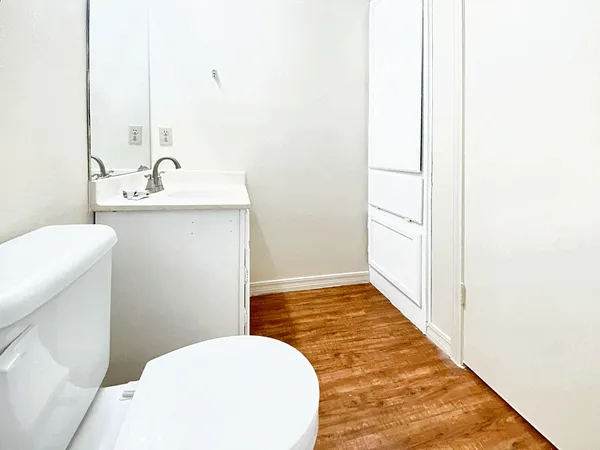a bathroom with a sink and a vanity