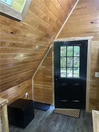 a view of a yard with trees