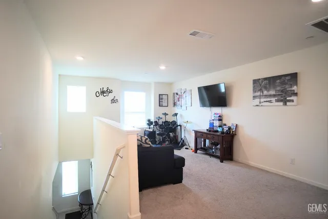 a lamp on a table in a room