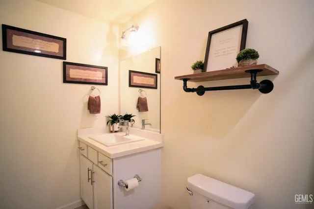 a bathroom with a shower curtain