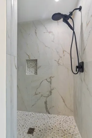 a bathroom with a shower