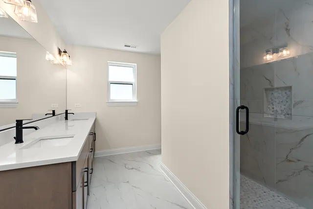 a bathroom with a shower