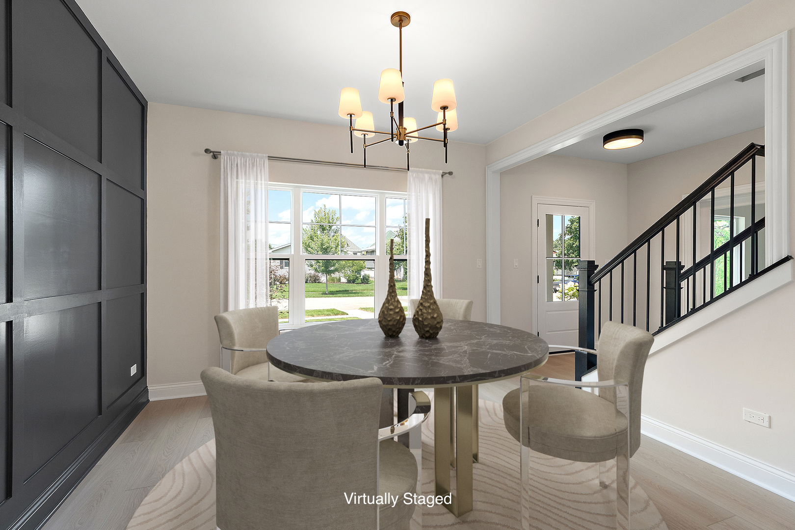 1023 Walter Street Lemont, IL 60439 - Photo 5 of 32 a dining room with furniture a chandelier and wooden floor