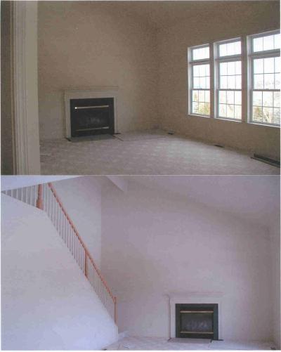 167 West Butternut Road, Unit LOT11 Hellertown, PA 18055 - Photo 4 of 5 Family room with gas fireplace and a wall of windows and a back staircase.