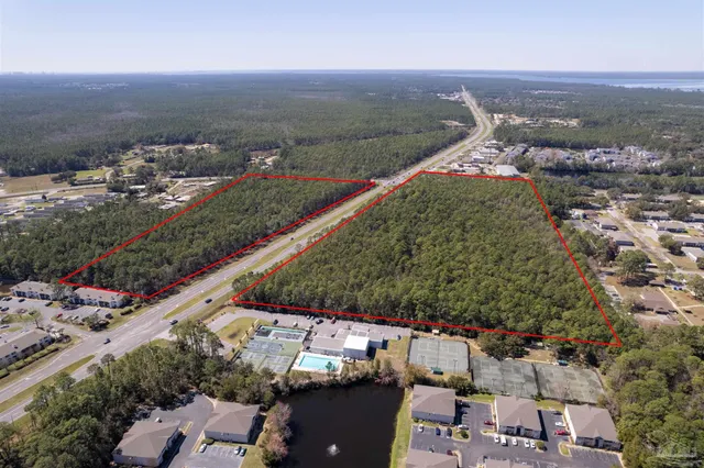 an aerial view of a city