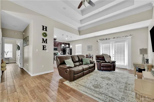 a living room with furniture
