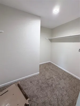 an empty room with a workbench