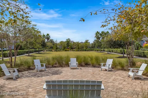 a garden view with a lake view