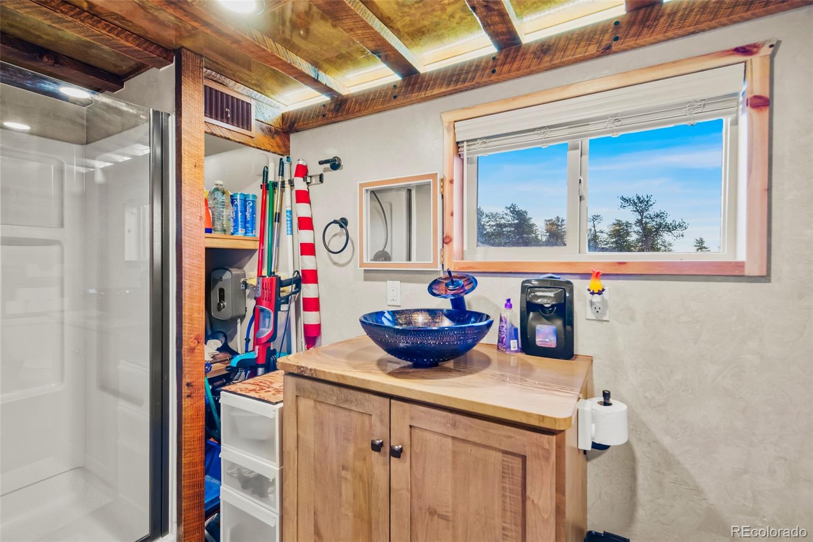 189 Goldenburg Canyon Road Hartsel, CO 80449 - Photo 4 of 36 a view of a hallway with a dining table and chairs
