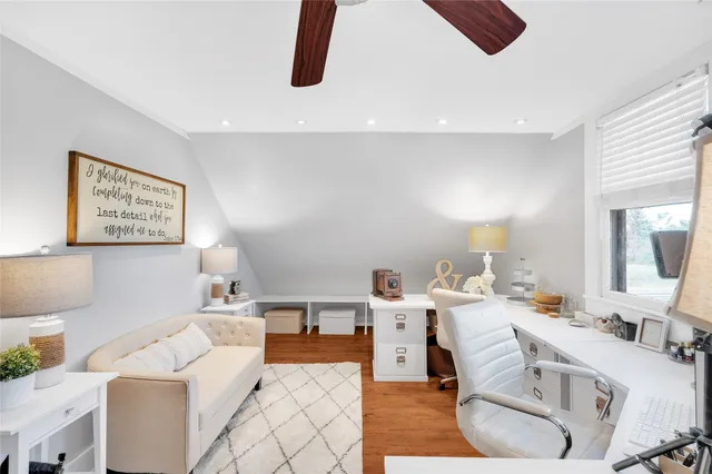 a living room with furniture