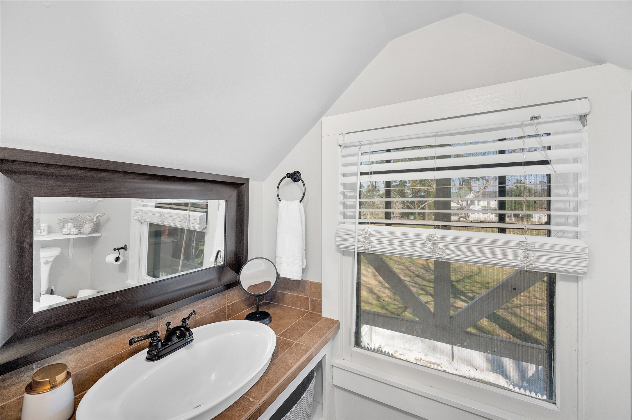 10152 Farm To Market Road 949 Cat Spring, TX 78933 - Photo 38 of 50 a bathroom with a sink mirror and window