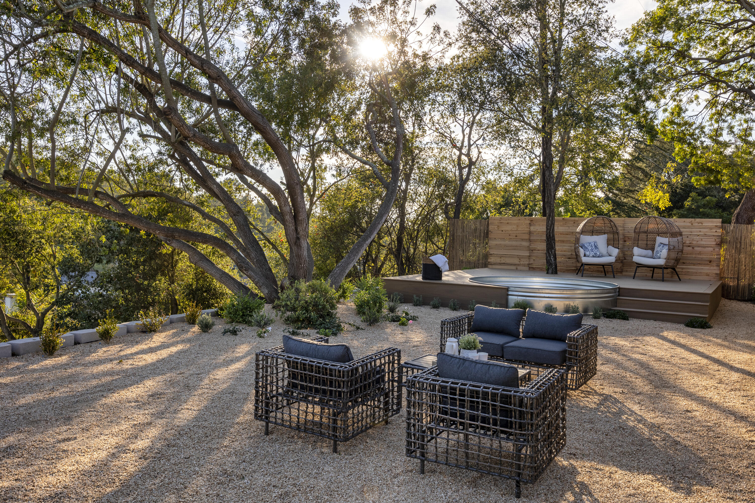 1514 Crestline Drive Santa Barbara, CA 93105 - Photo 17 of 25 a patio view with patio furniture and a fire pit