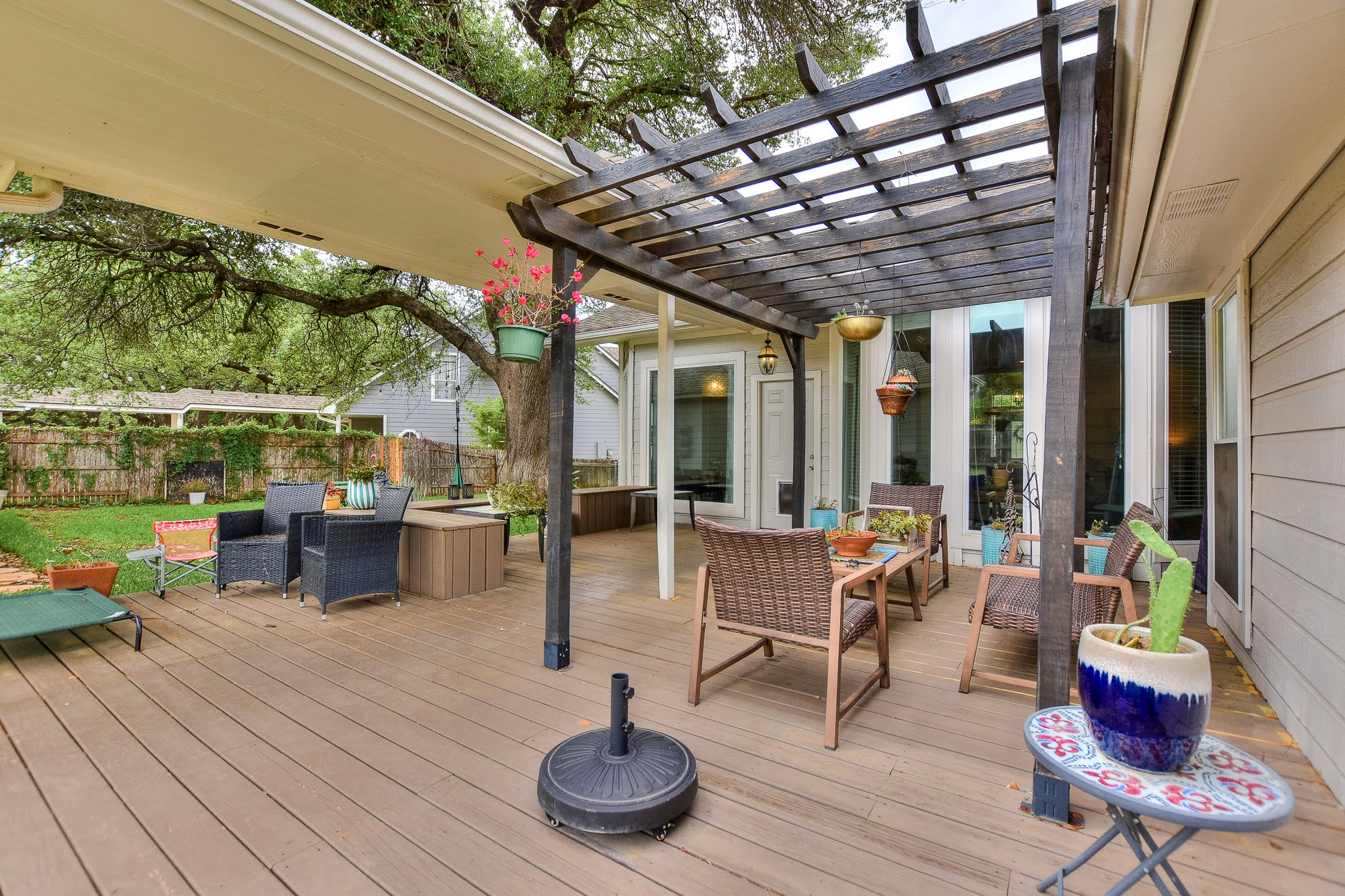 111 Green Grove Georgetown, TX 78633 - Photo 37 of 40 Wooden deck featuring a pergola and outdoor lounge area