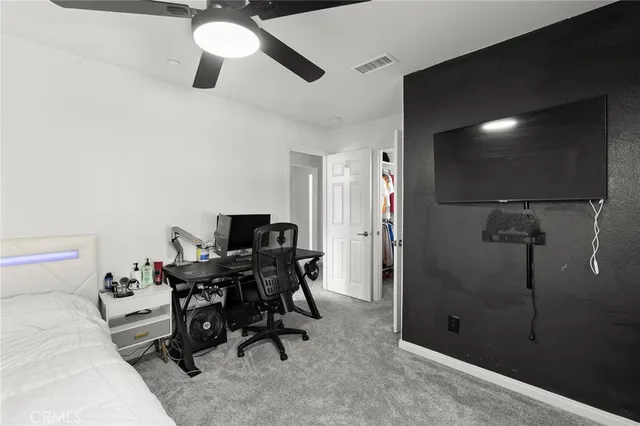 a workspace with a tv