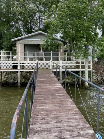 a view of a garden with a fountain
