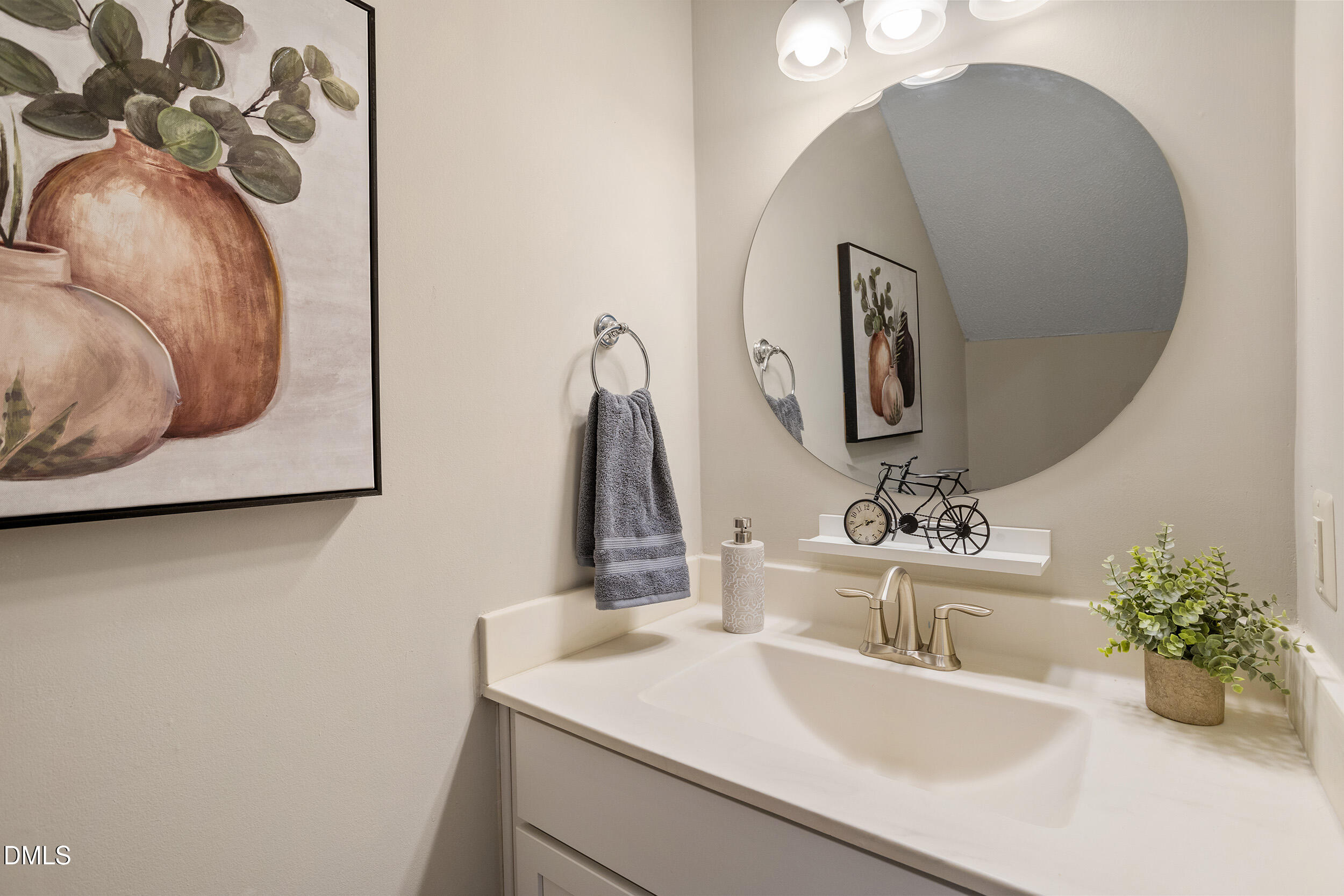4619 Hershey Court Raleigh, NC 27613 - Photo 14 of 43 a bathroom with a sink and a mirror