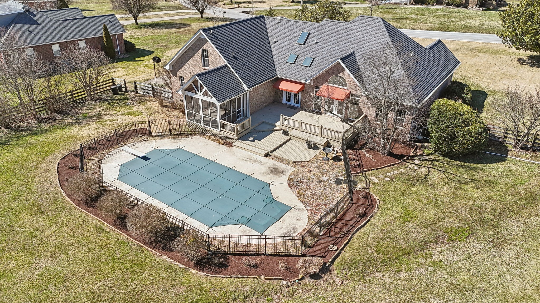 Undisclosed Address Franklin, TN 37064 - Photo 65 of 67 an aerial view of a house with a yard and sitting space