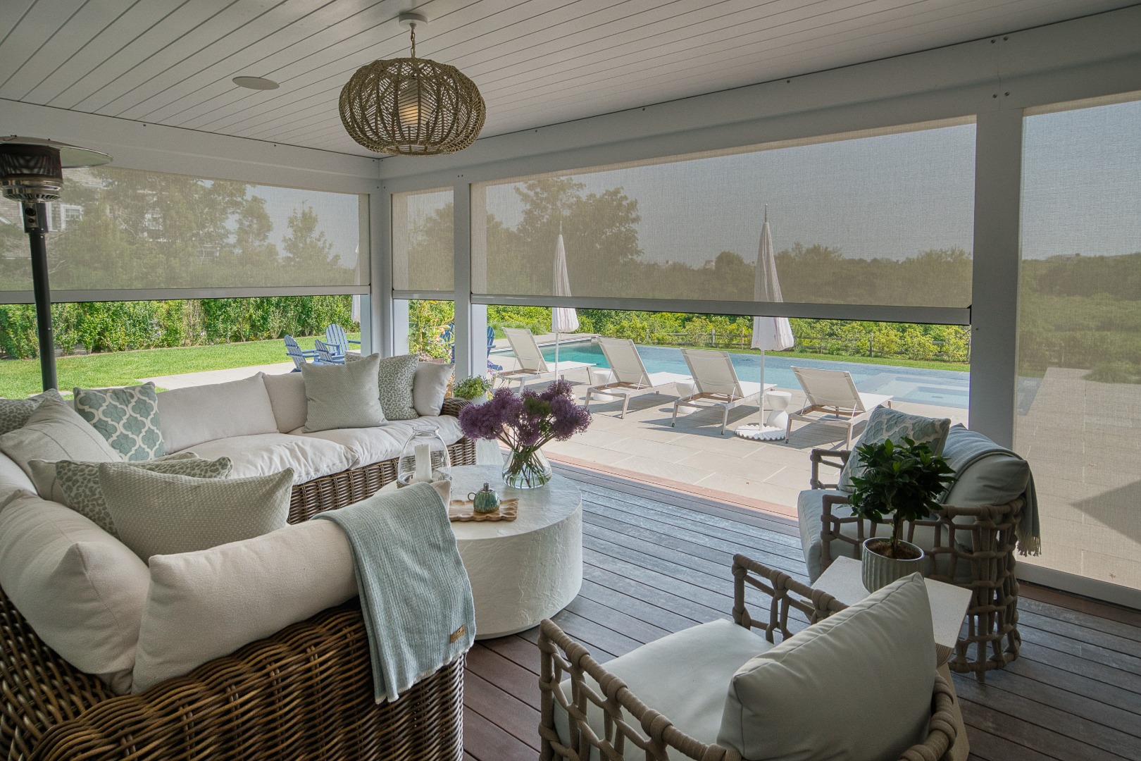 41 Monomoy Road Nantucket, MA 02554 - Photo 15 of 54 a view of a dining room with furniture large windows and wooden floor