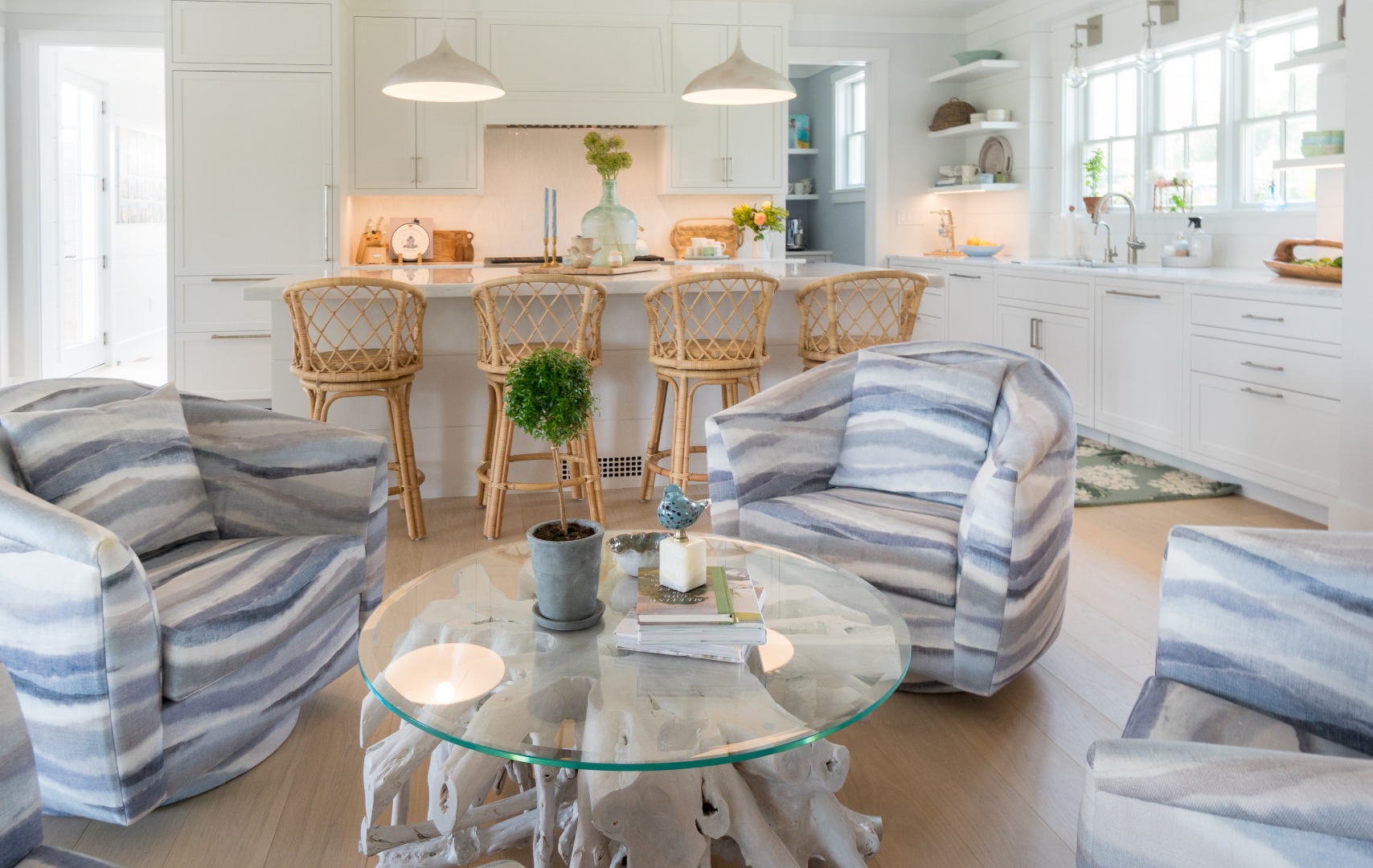 41 Monomoy Road Nantucket, MA 02554 - Photo 20 of 54 a living room with furniture kitchen view and a large window