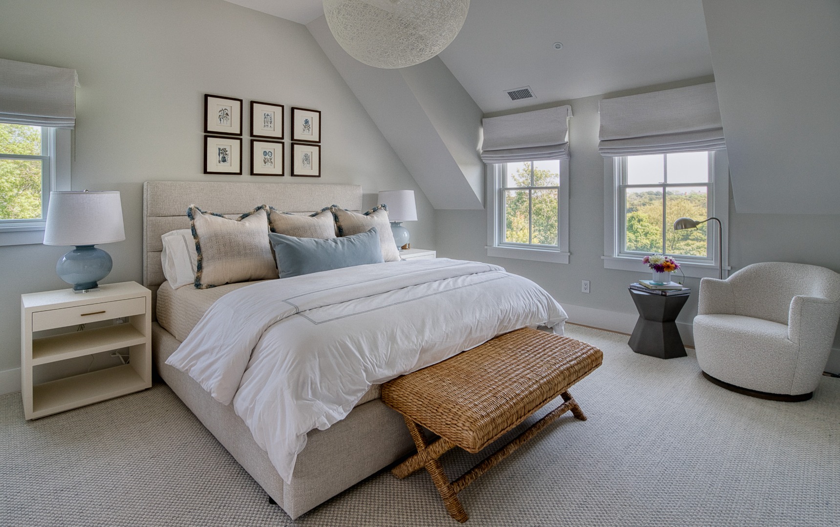 41 Monomoy Road Nantucket, MA 02554 - Photo 51 of 54 a spacious bedroom with a bed and a couch