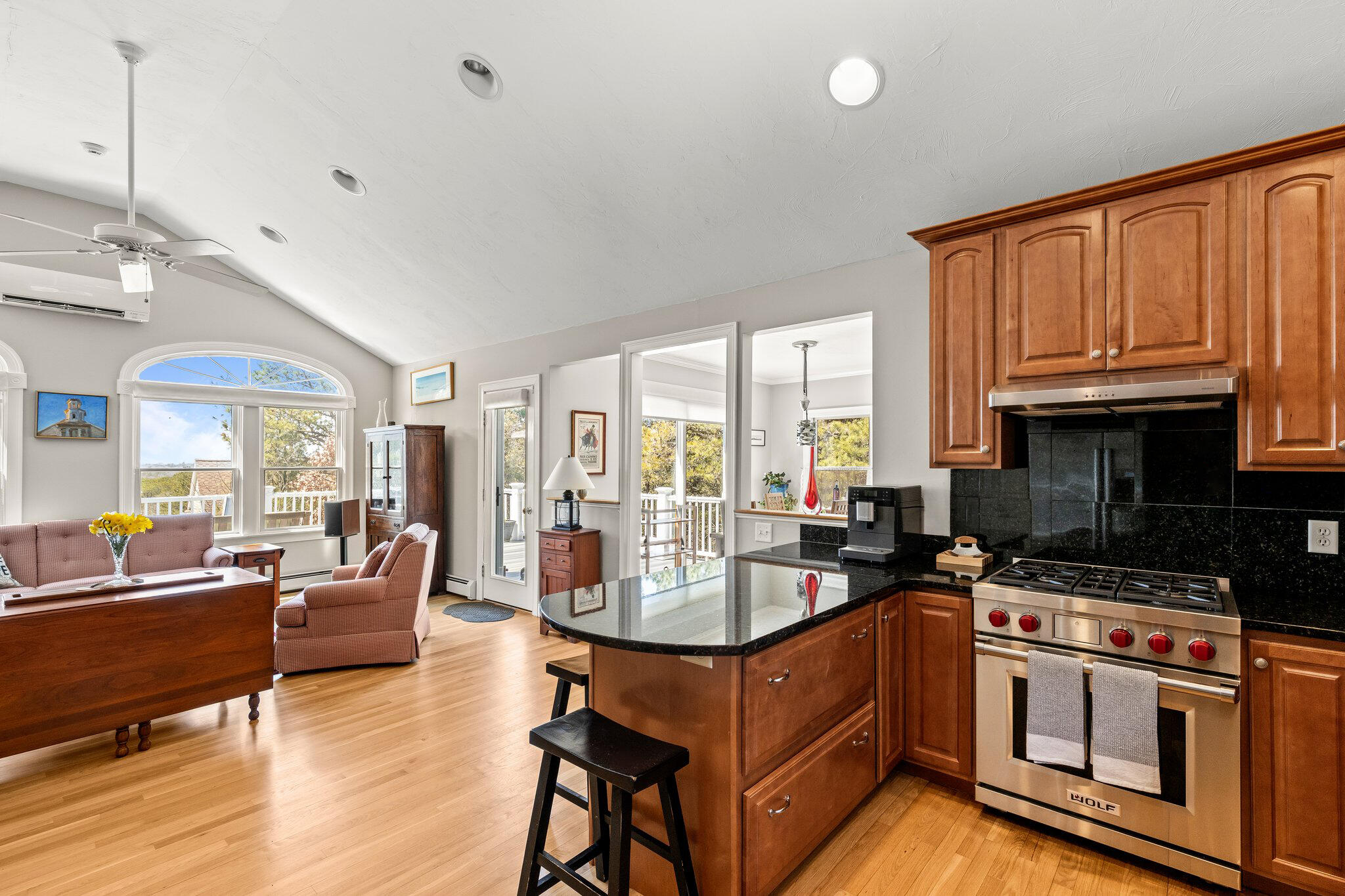 6 Short Lots Lane Truro, MA 02666 - Photo 20 of 63 a kitchen with stainless steel appliances granite countertop a stove a sink and a refrigerator