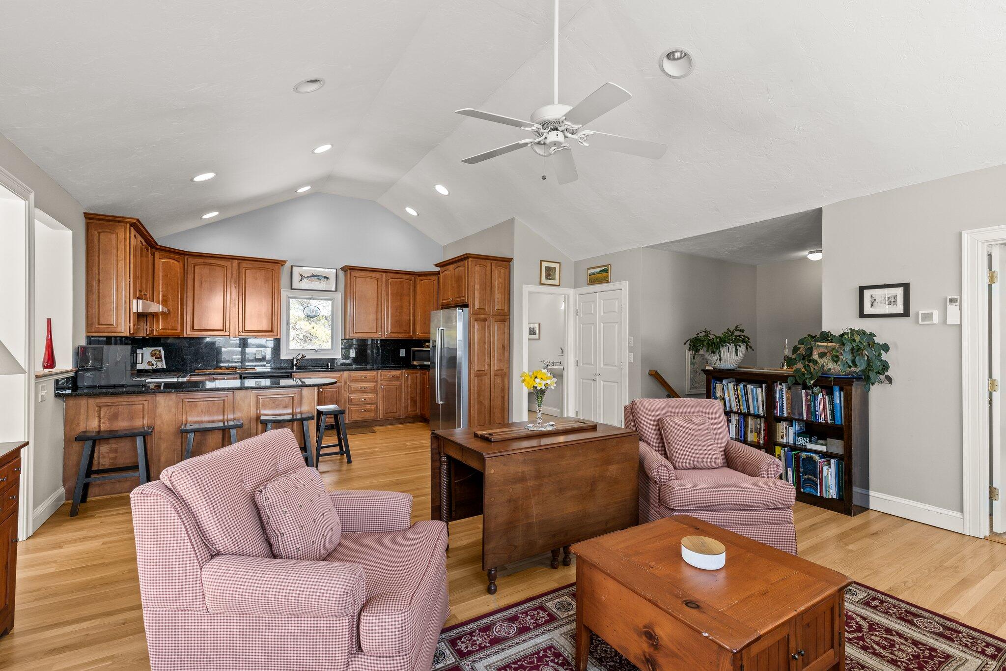 6 Short Lots Lane Truro, MA 02666 - Photo 25 of 63 a living room with furniture kitchen view and a refrigerator