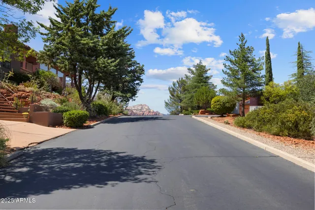 a view of a city street from a building