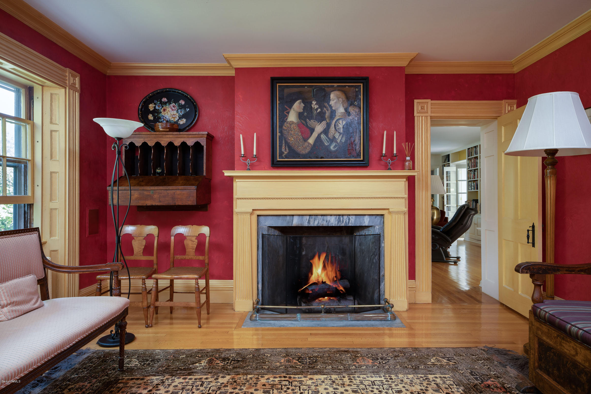 119 Under Mountain Road Lenox, MA 01240 - Photo 16 of 46 a living room with furniture and a fireplace