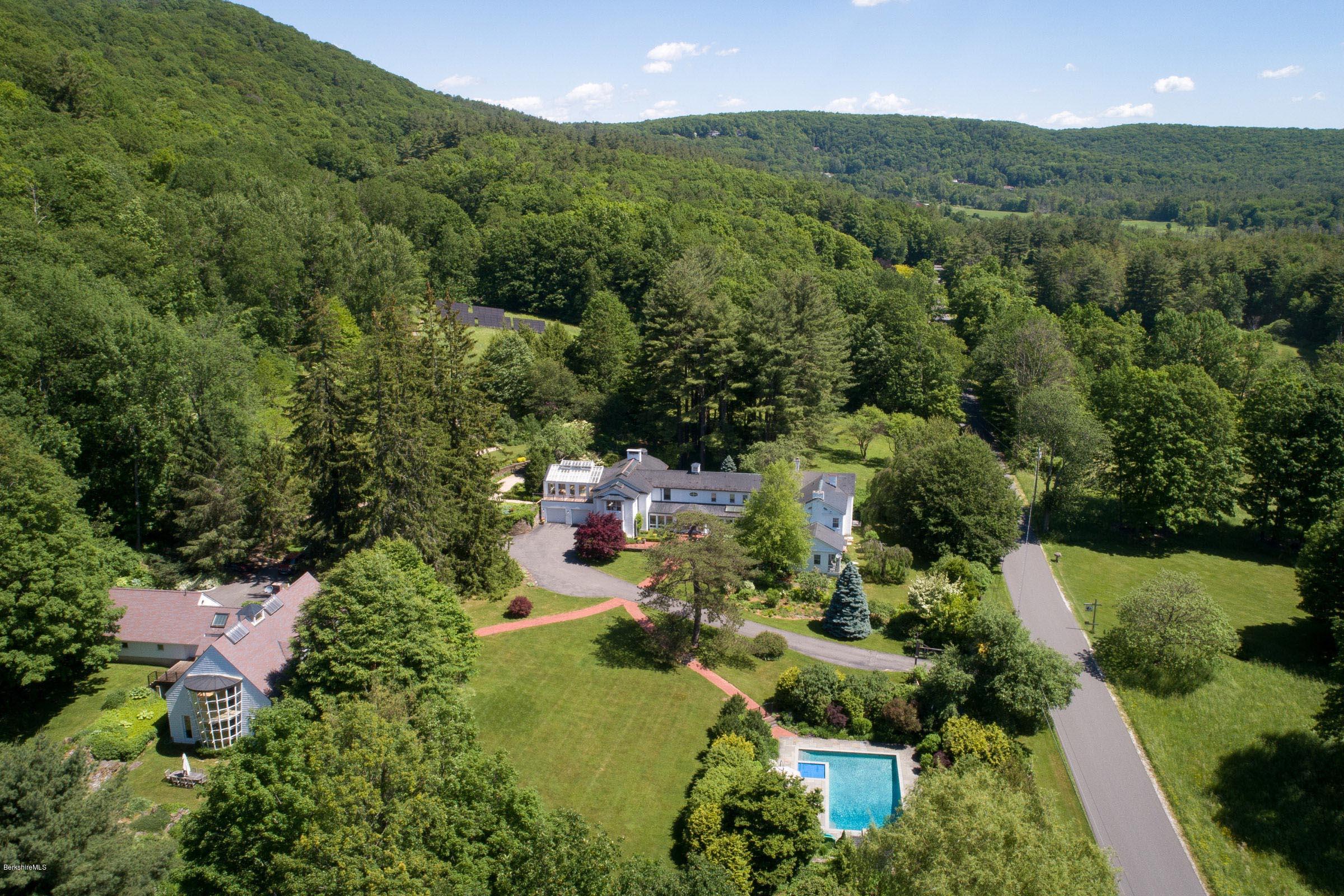 119 Under Mountain Road Lenox, MA 01240 - Photo 36 of 46 an aerial view of a house with a yard
