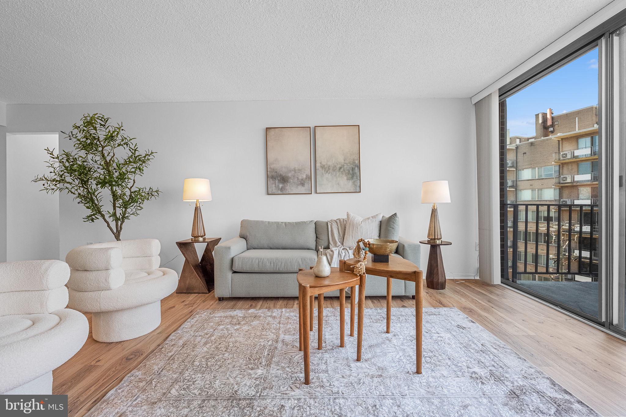1515 South Arlington Ridge Road, Unit 703 Arlington, VA 22202 - Photo 13 of 44 a living room with furniture and a potted plant