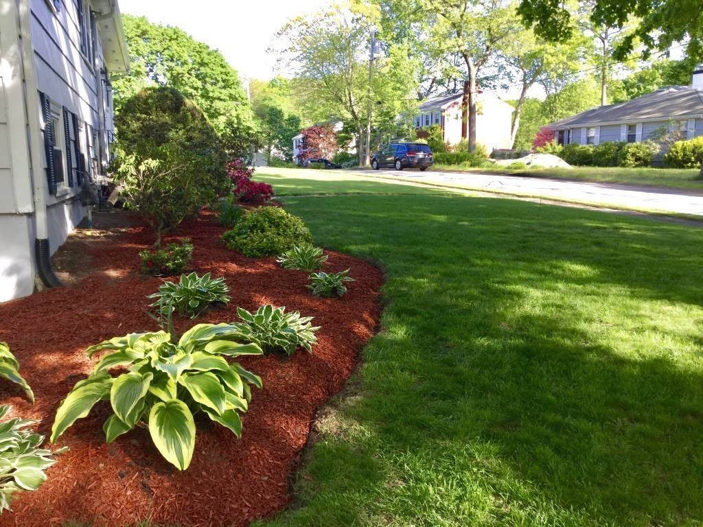 20 Poplar Road Wellesley, MA 02482 - Photo 26 of 27 a view of a garden with a bench