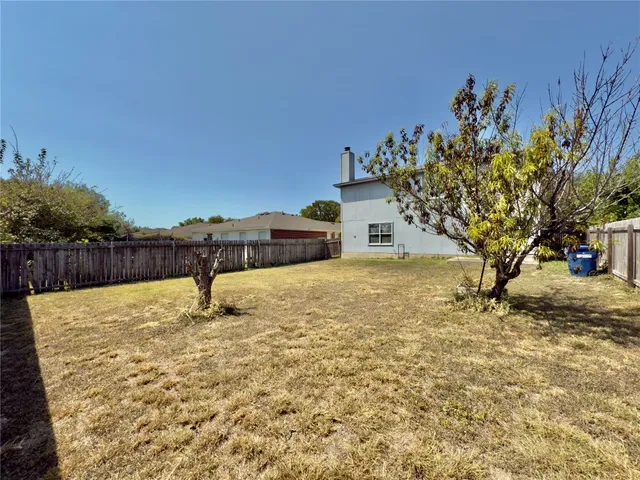 a view of a yard with a tree