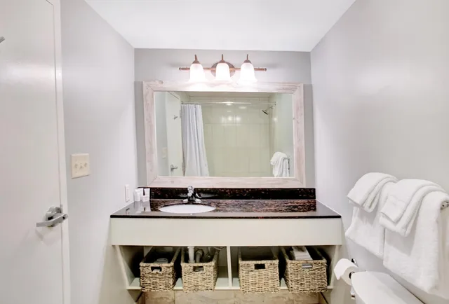 a room with a table and chairs