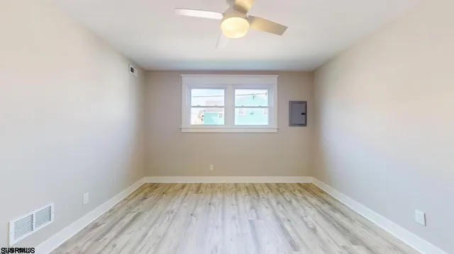 an empty room with a window