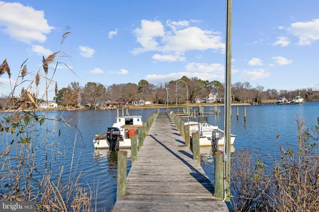 a view of a lake with a terrace