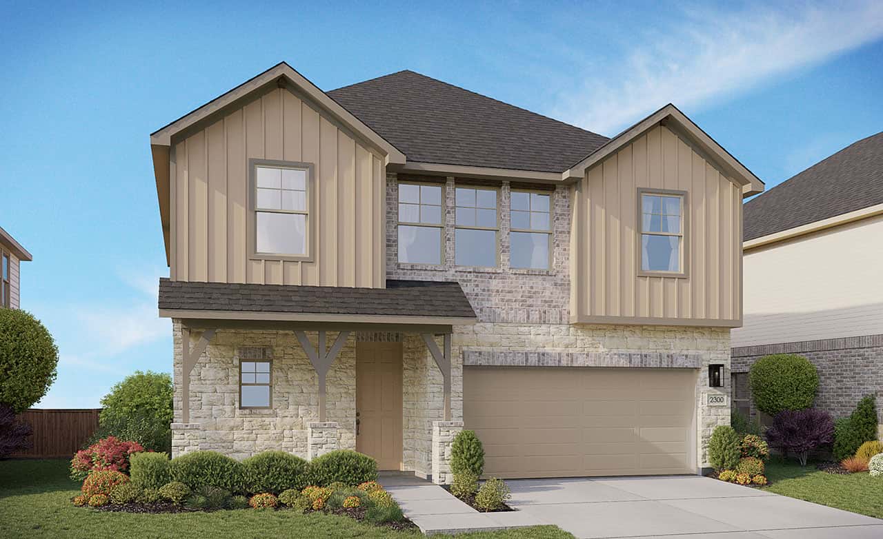 25620 Wheat Seed Lane Elgin, TX 78621 - Photo 5 of 14 a front view of a house with garden