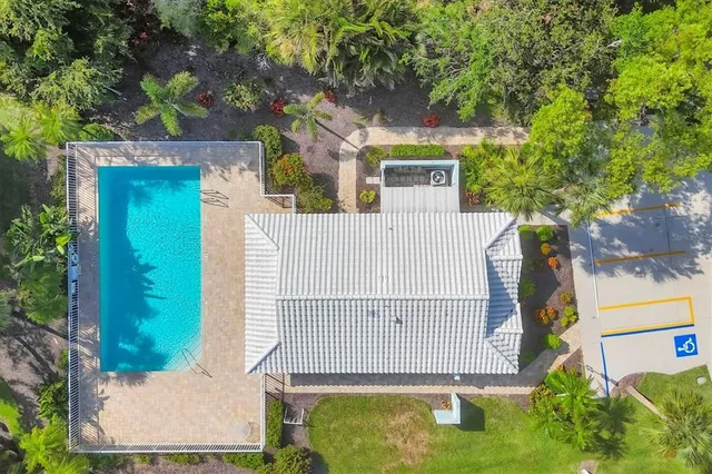 an aerial view of a house