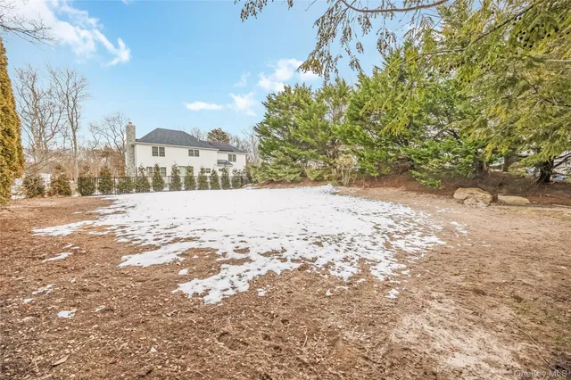 a view of snow on city street