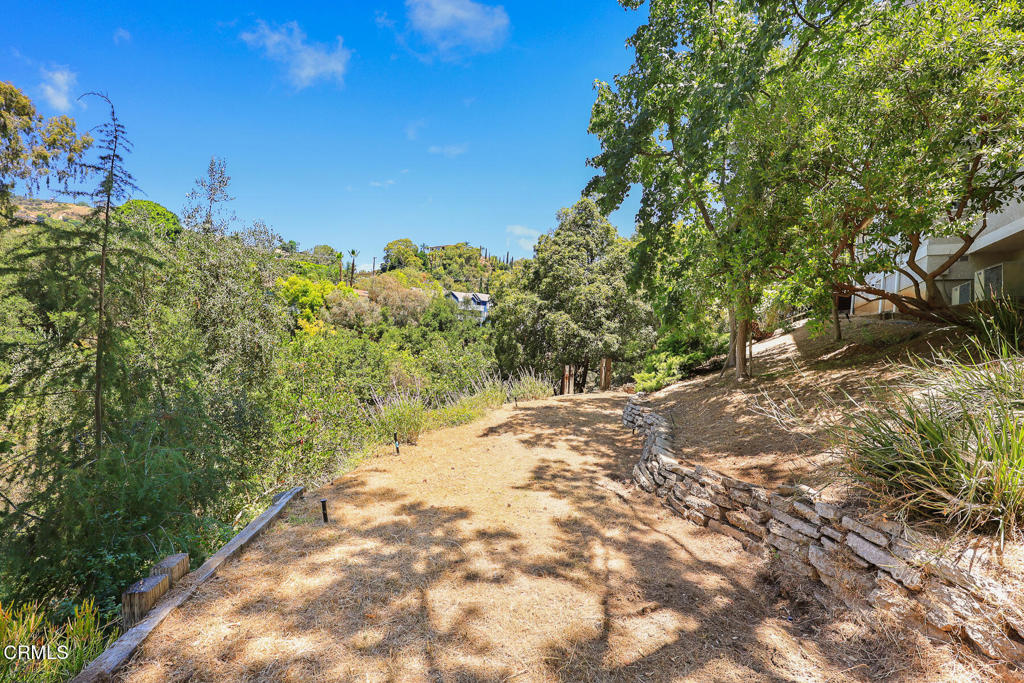 405 Woodcliffe Road Pasadena, CA 91105 - Photo 21 of 24 a view of a yard with a tree