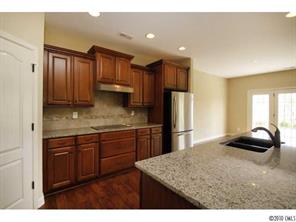 1305 Ridgehaven Road, Unit 165 Waxhaw, NC 28173 - Photo 4 of 16 a kitchen with kitchen island granite countertop a sink refrigerator and cabinets
