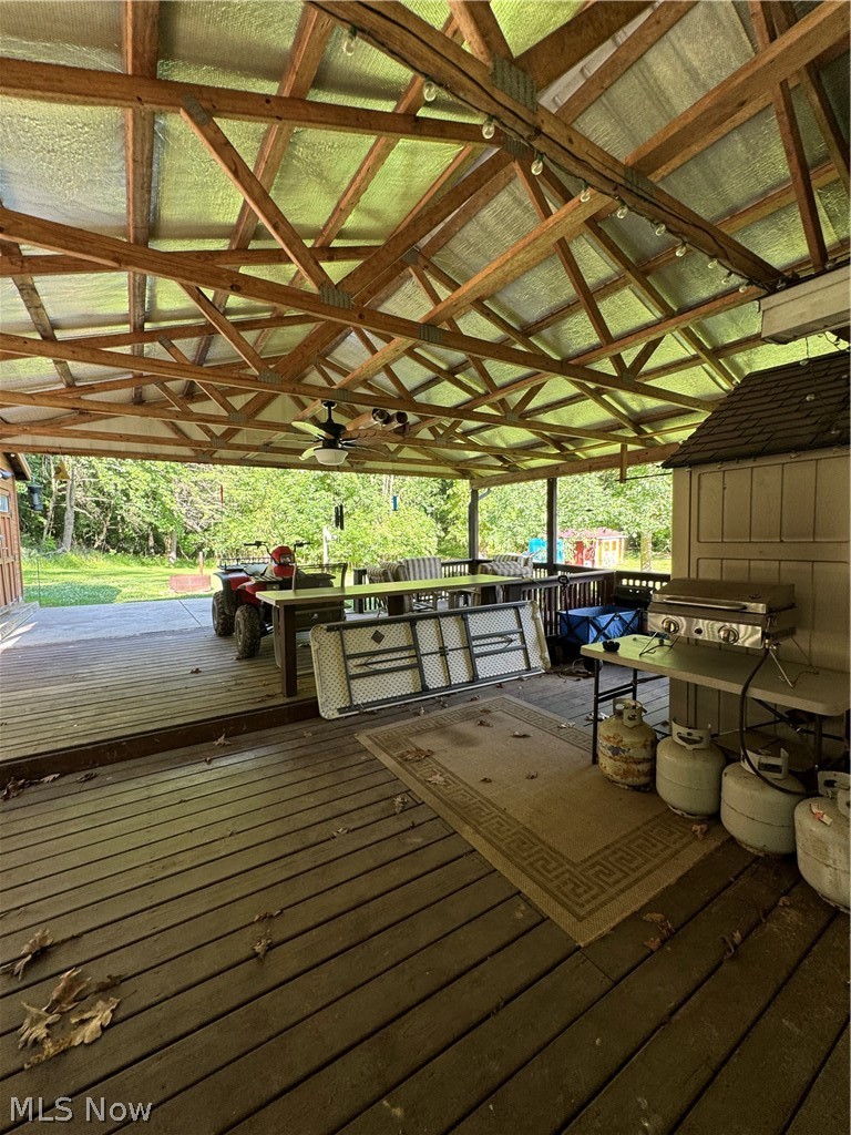 17875 Lashley Road, Unit 403 Senecaville, OH 43780 - Photo 17 of 22 Wooden deck featuring ceiling fan
