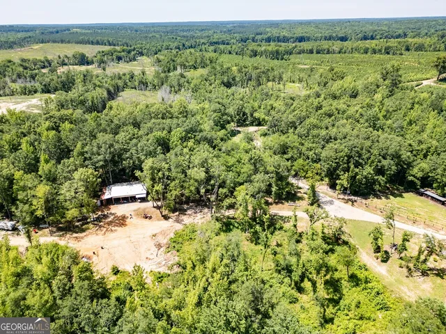 a view of a house with backyard and trees