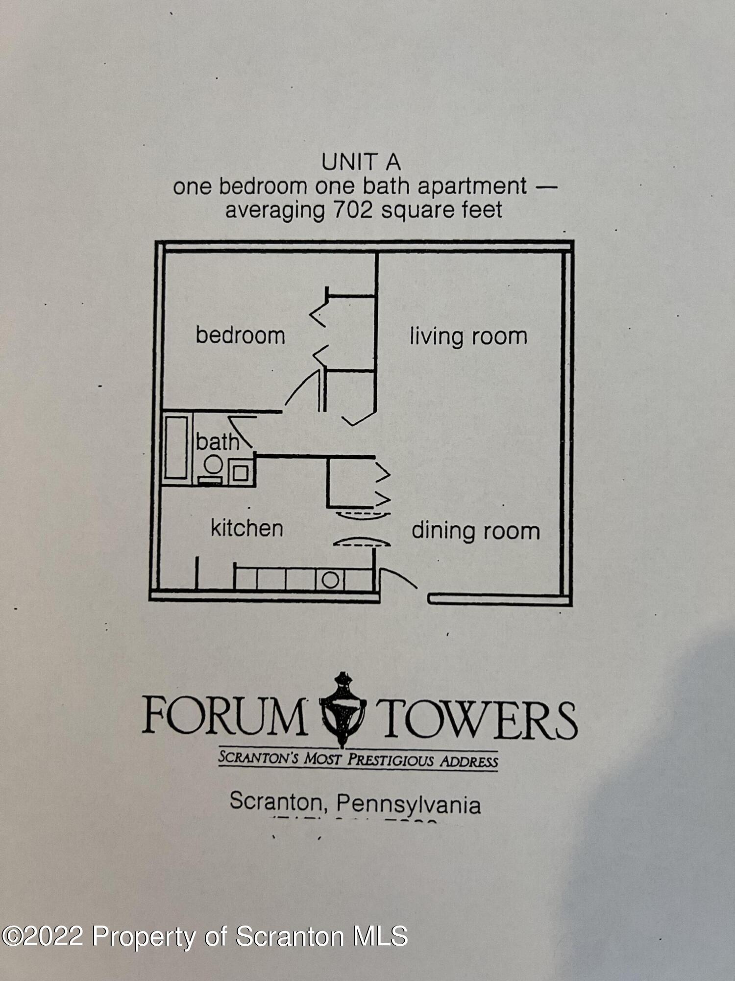 220 Linden Street, Unit 505 Scranton, PA 18503 - Photo 12 of 12 Forum - 1 Bedroom Floor Plan