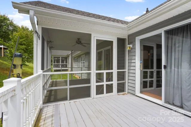 a view of a house with a large window