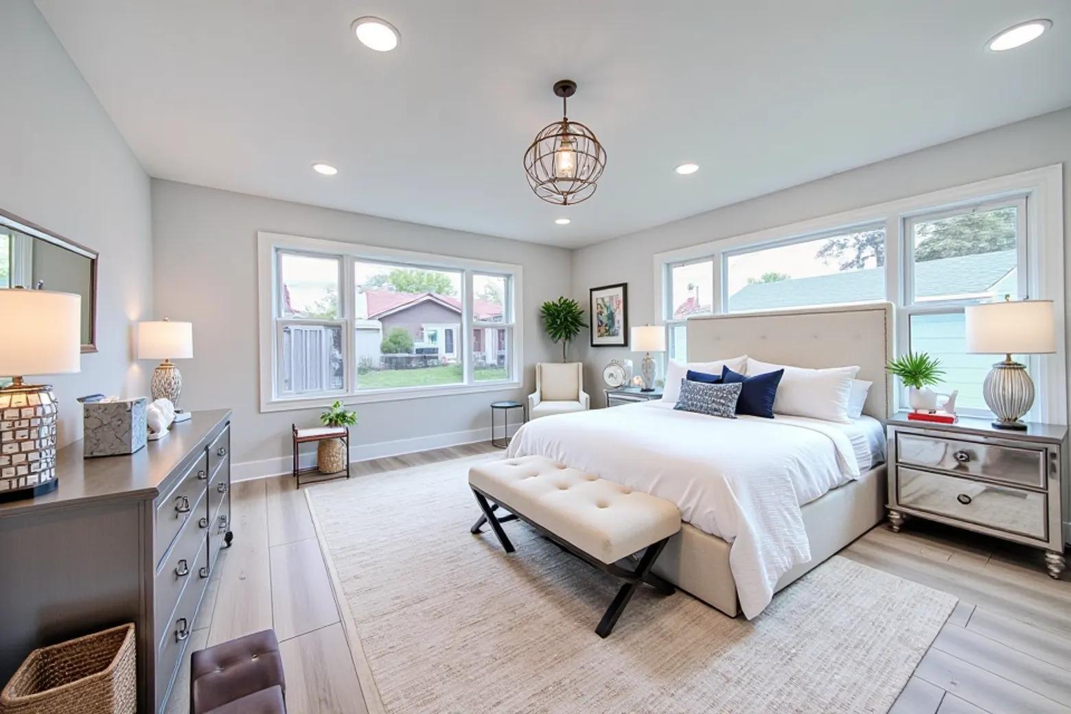 6964 West Cleveland Street Niles, IL 60714 - Photo 12 of 25 a spacious bedroom with a bed and a large window